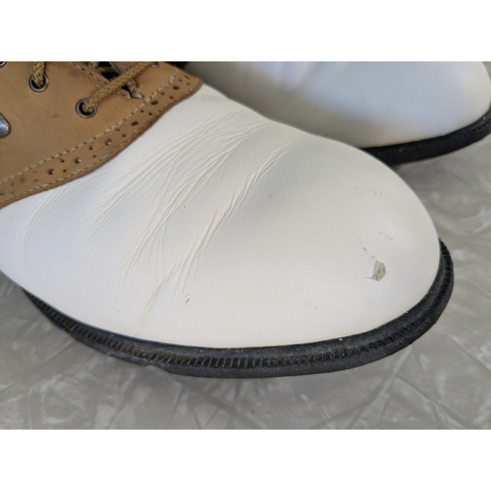 Nike Zoom Air Kempshall Golf Shoes White Tan Saddle Oxford Spikeless Vintage Sz8 - Picture 7 of 10